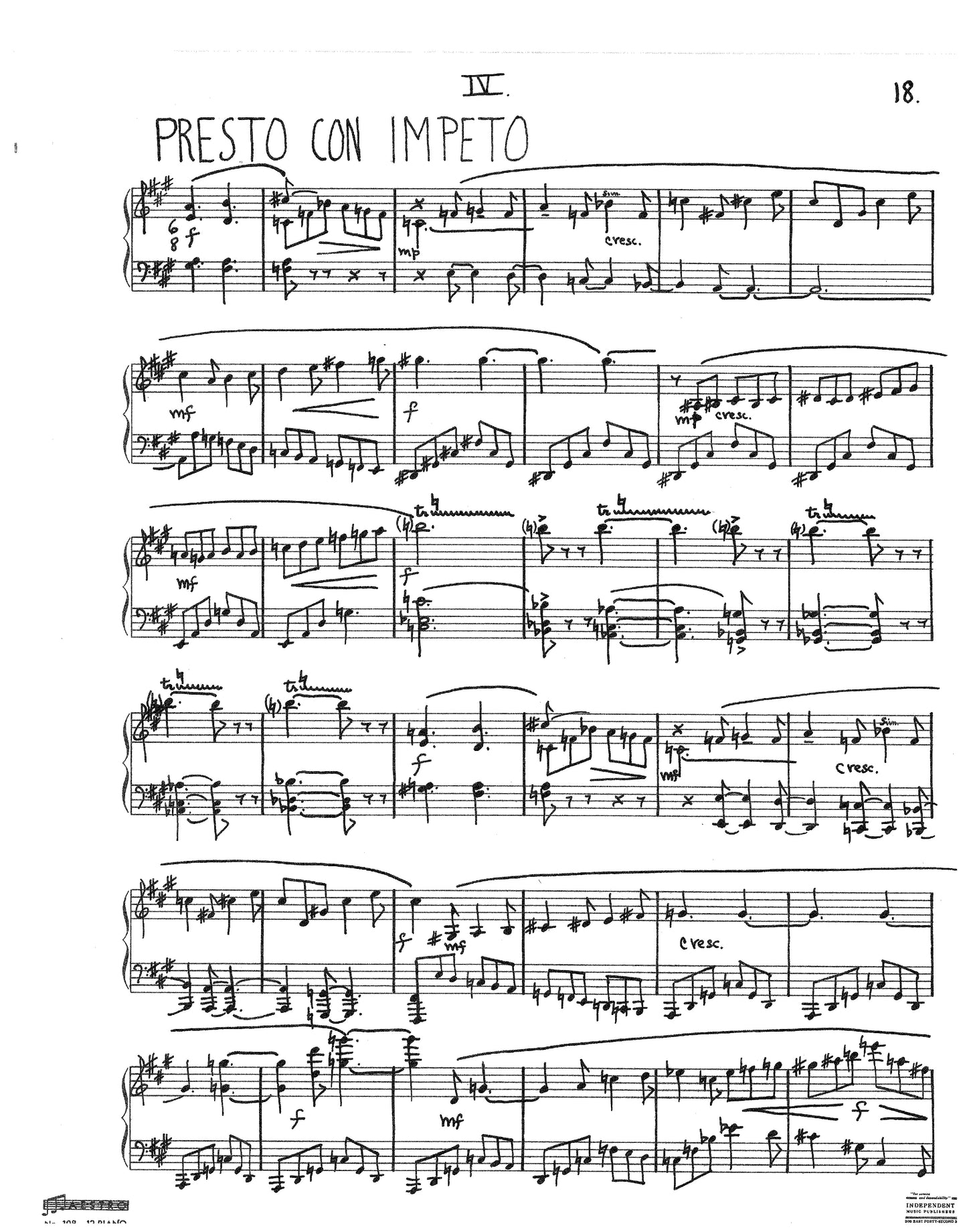 PIANO SONATA, 6th; Op 13