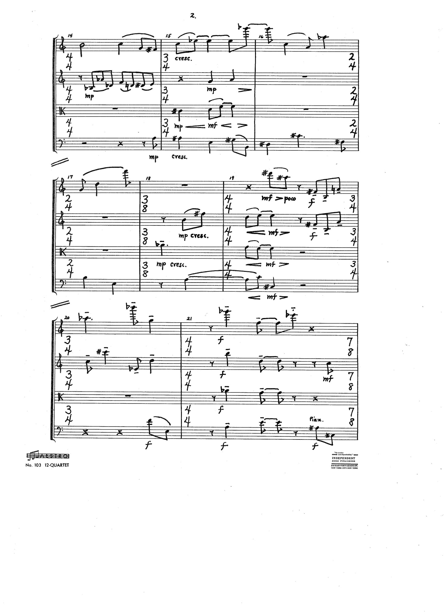 STRING QUARTET NO 2, Op. 30