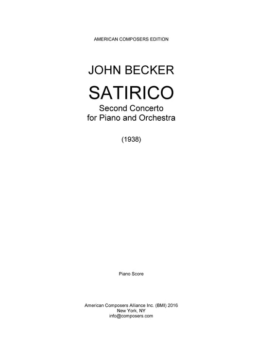 SATIRICO PIANO CONCERTO No. 2