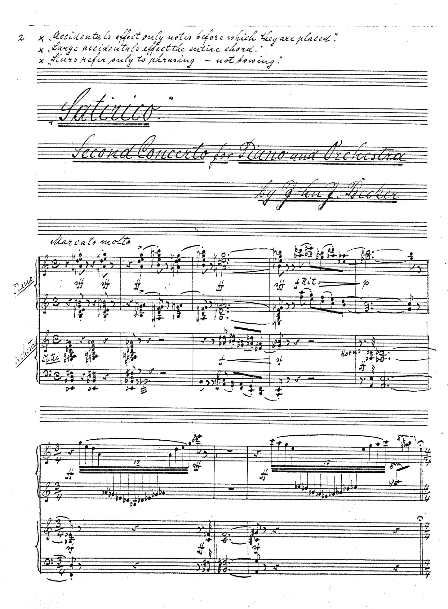 SATIRICO PIANO CONCERTO No. 2