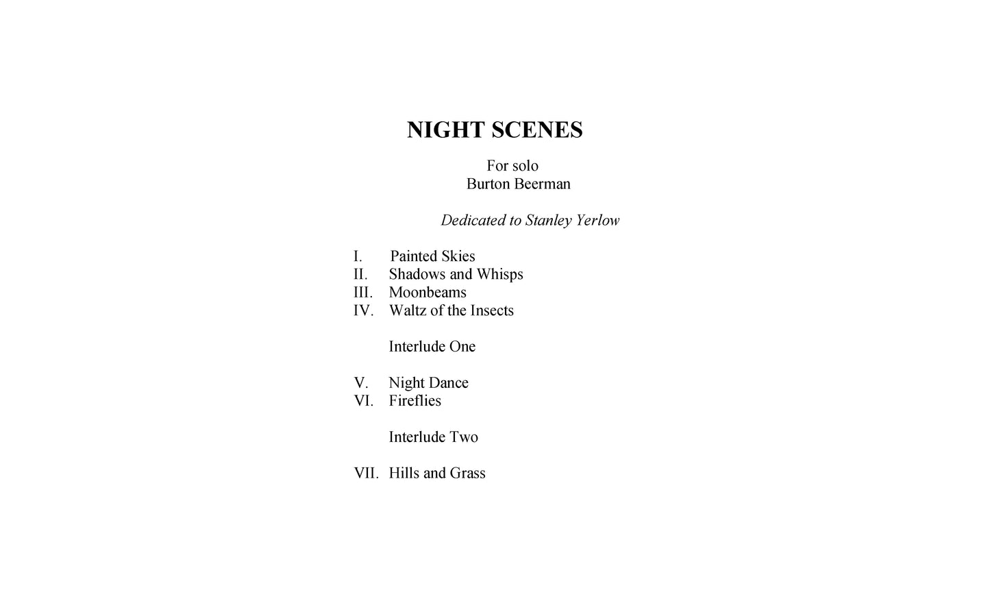 NIGHT SCENES for solo piano