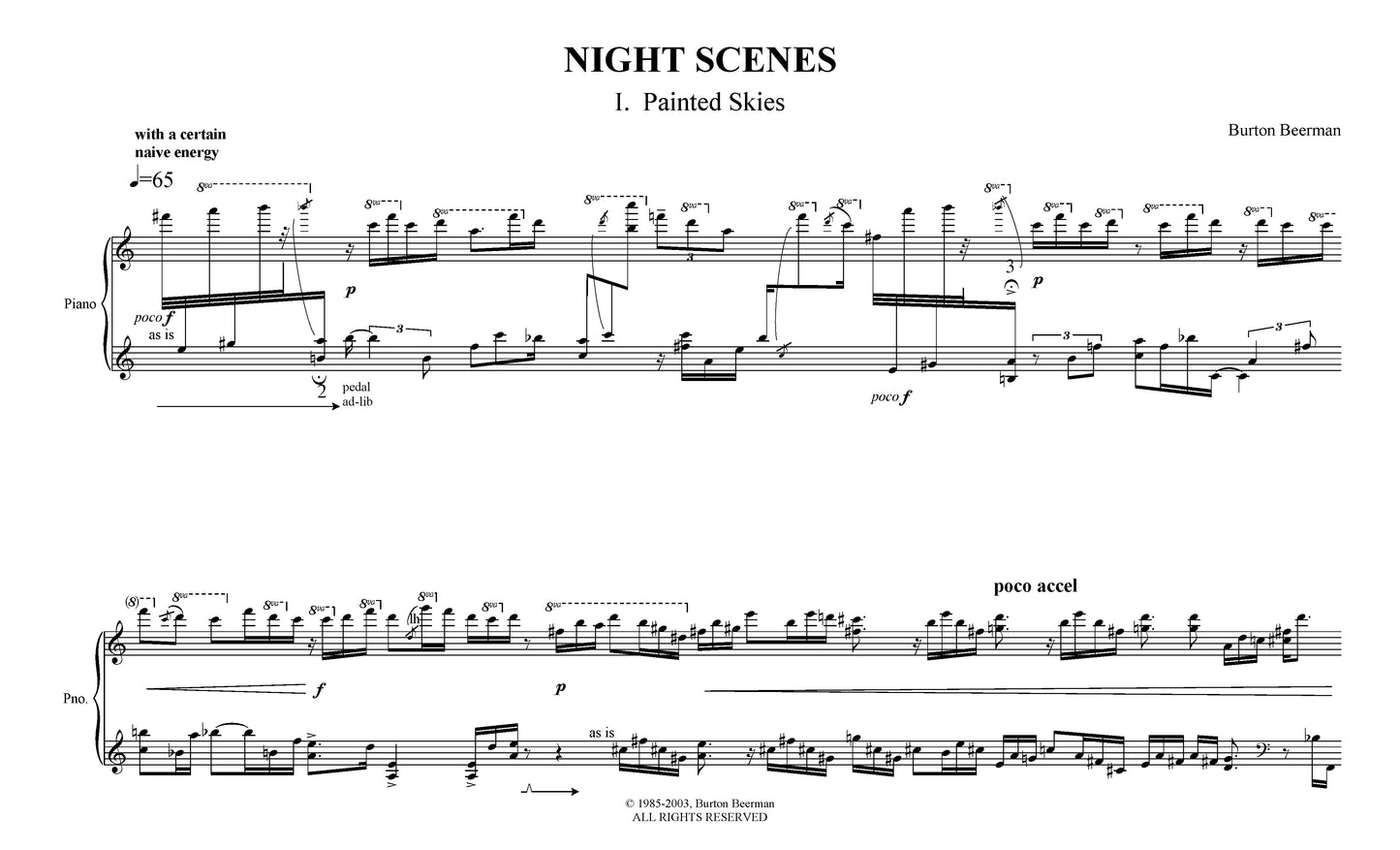 NIGHT SCENES for solo piano