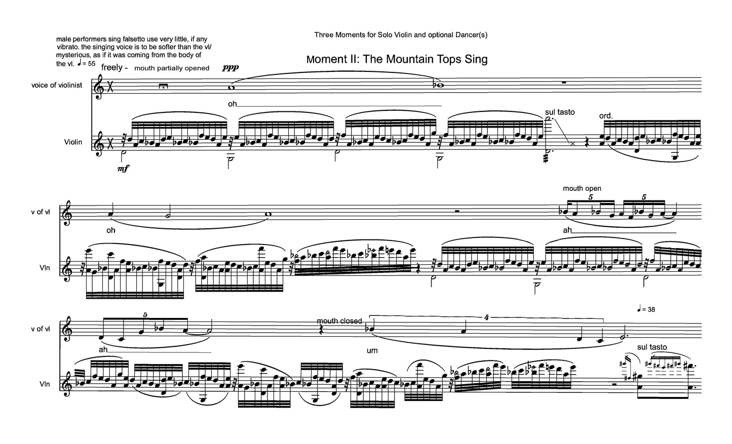 Three Moments for Solo Violin