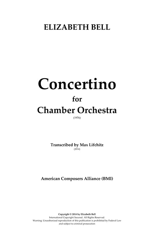 CONCERTINO FOR CHAMBER ORCHESTRA