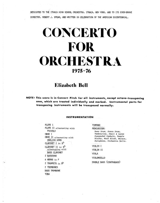 CONCERTO FOR ORCHESTRA