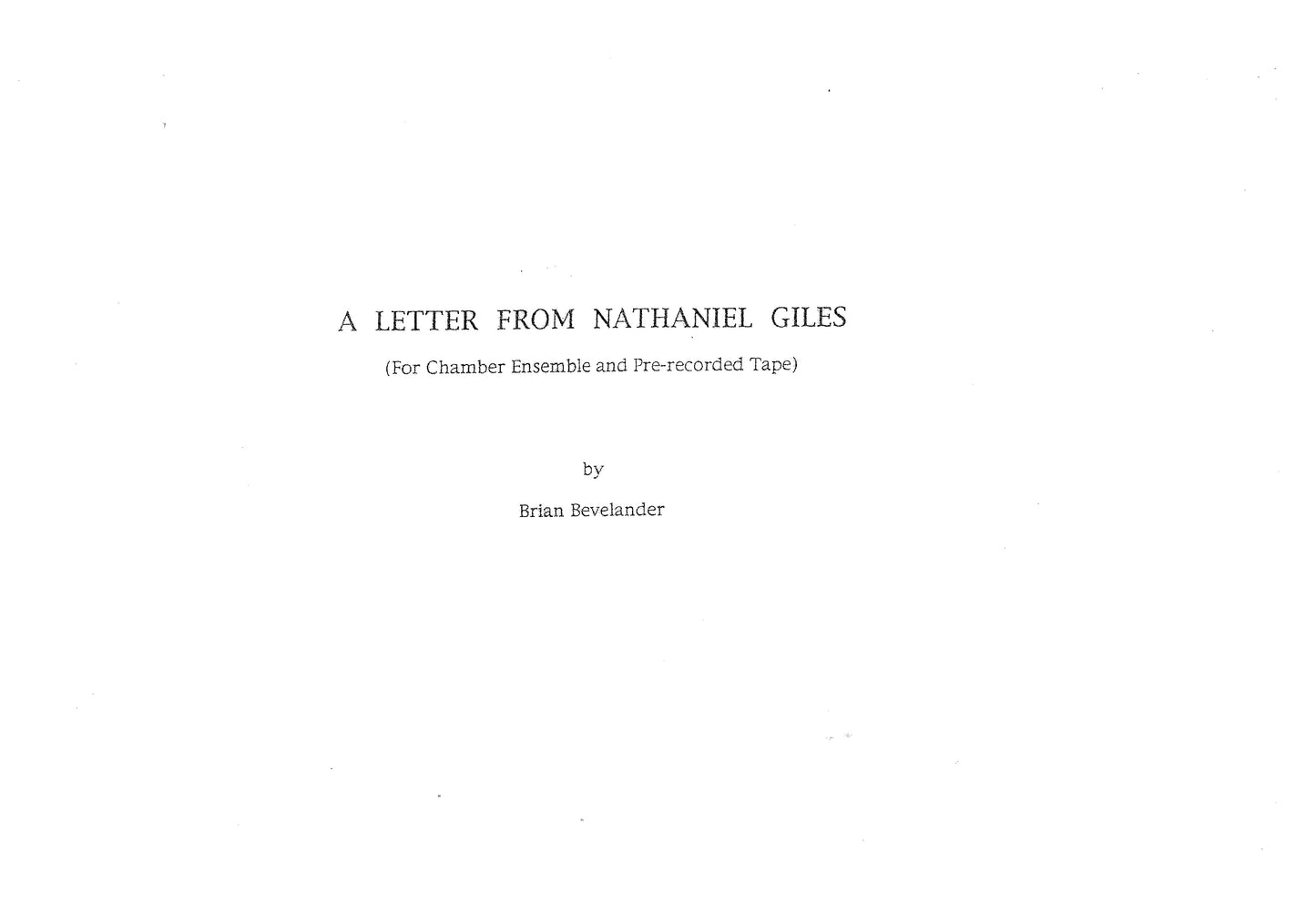 LETTER FROM NATHANIEL GILES