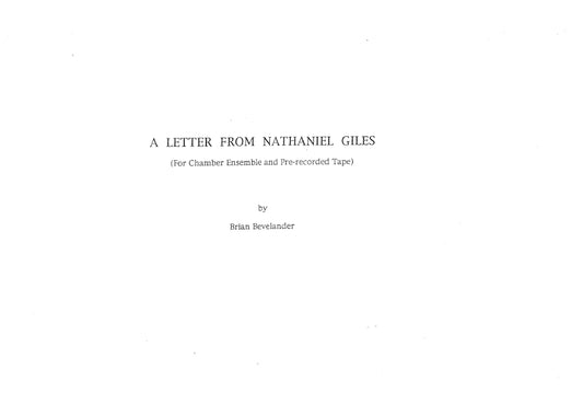 LETTER FROM NATHANIEL GILES