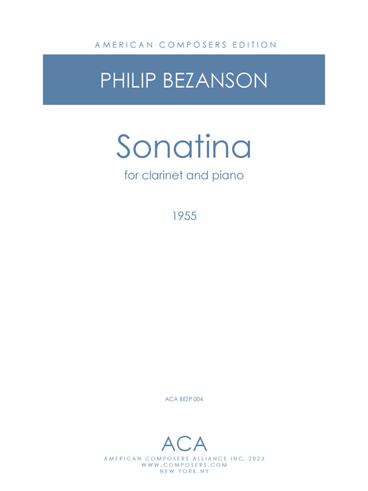 SONATINA FOR CLARINET & PIANO