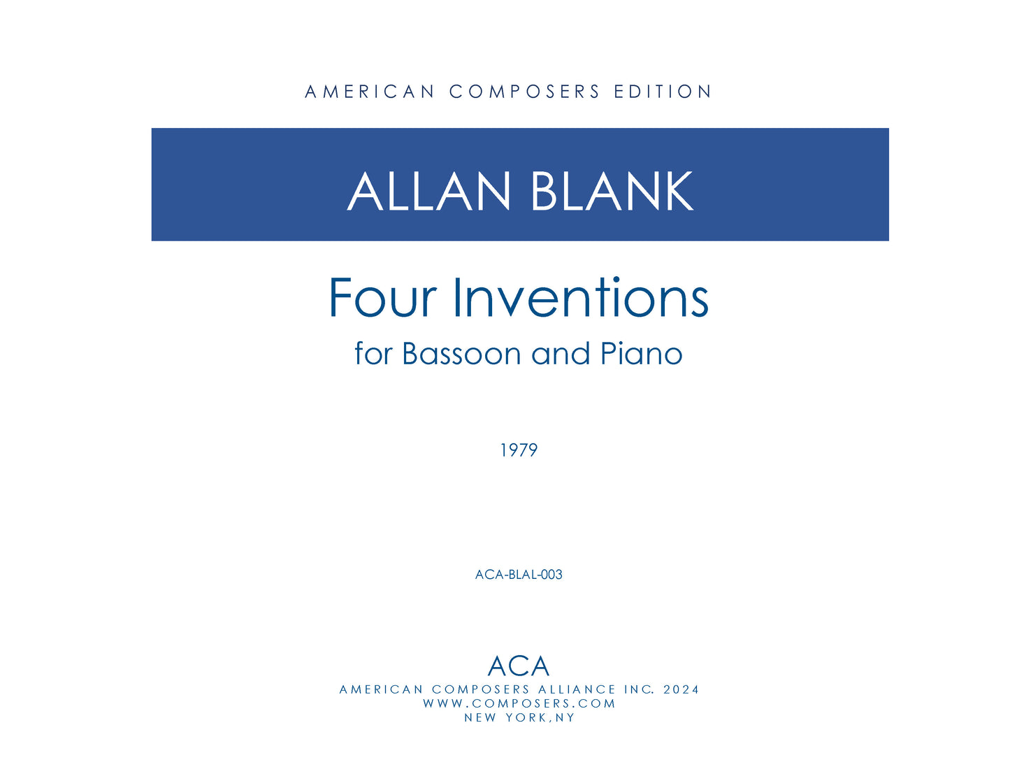 FOUR INVENTIONS for bassoon and piano