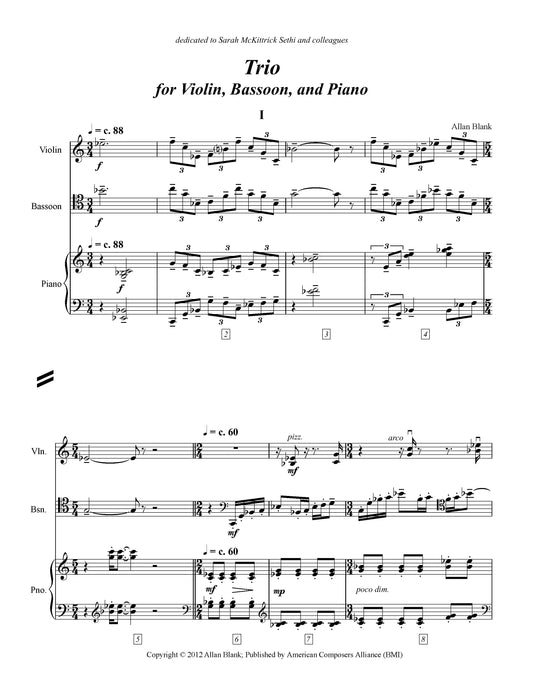 TRIO FOR VIOLIN, BASSOON, AND PIANO