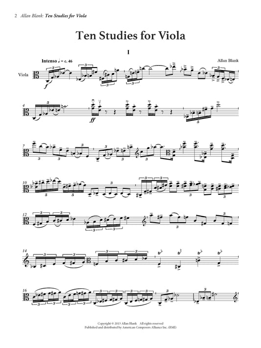 TEN STUDIES FOR VIOLA