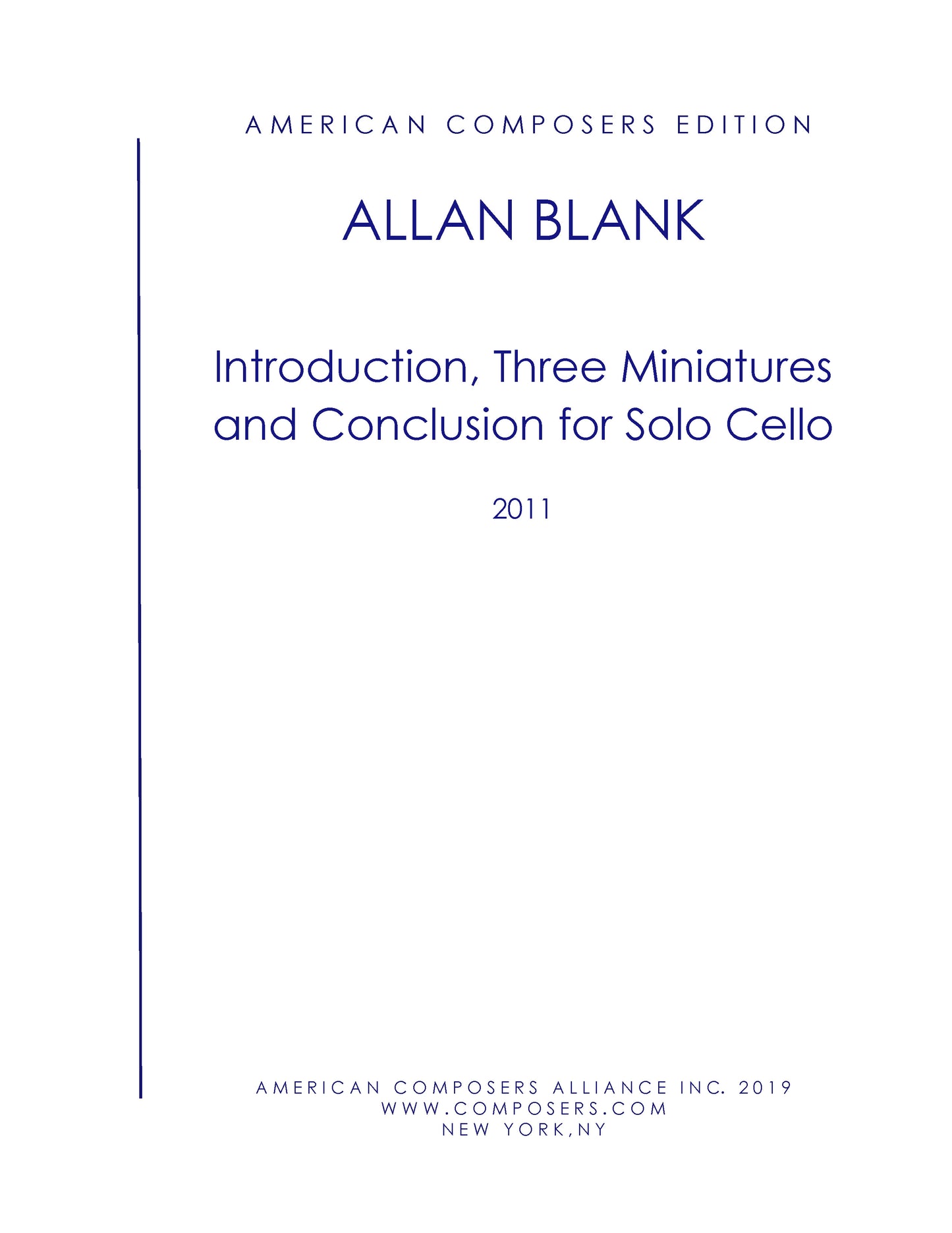 Introduction, Three Miniatures and Conclusion for Solo Cello