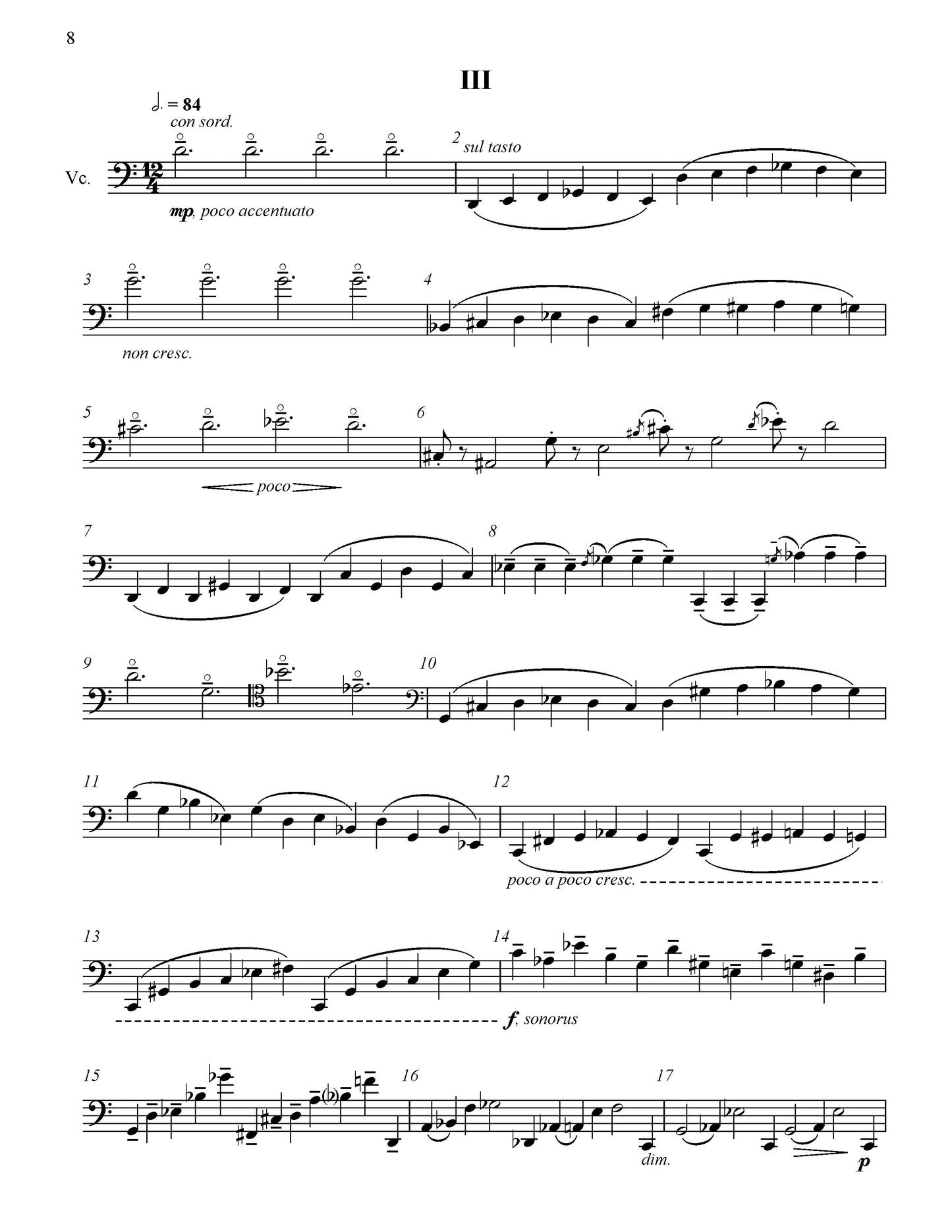 Introduction, Three Miniatures and Conclusion for Solo Cello