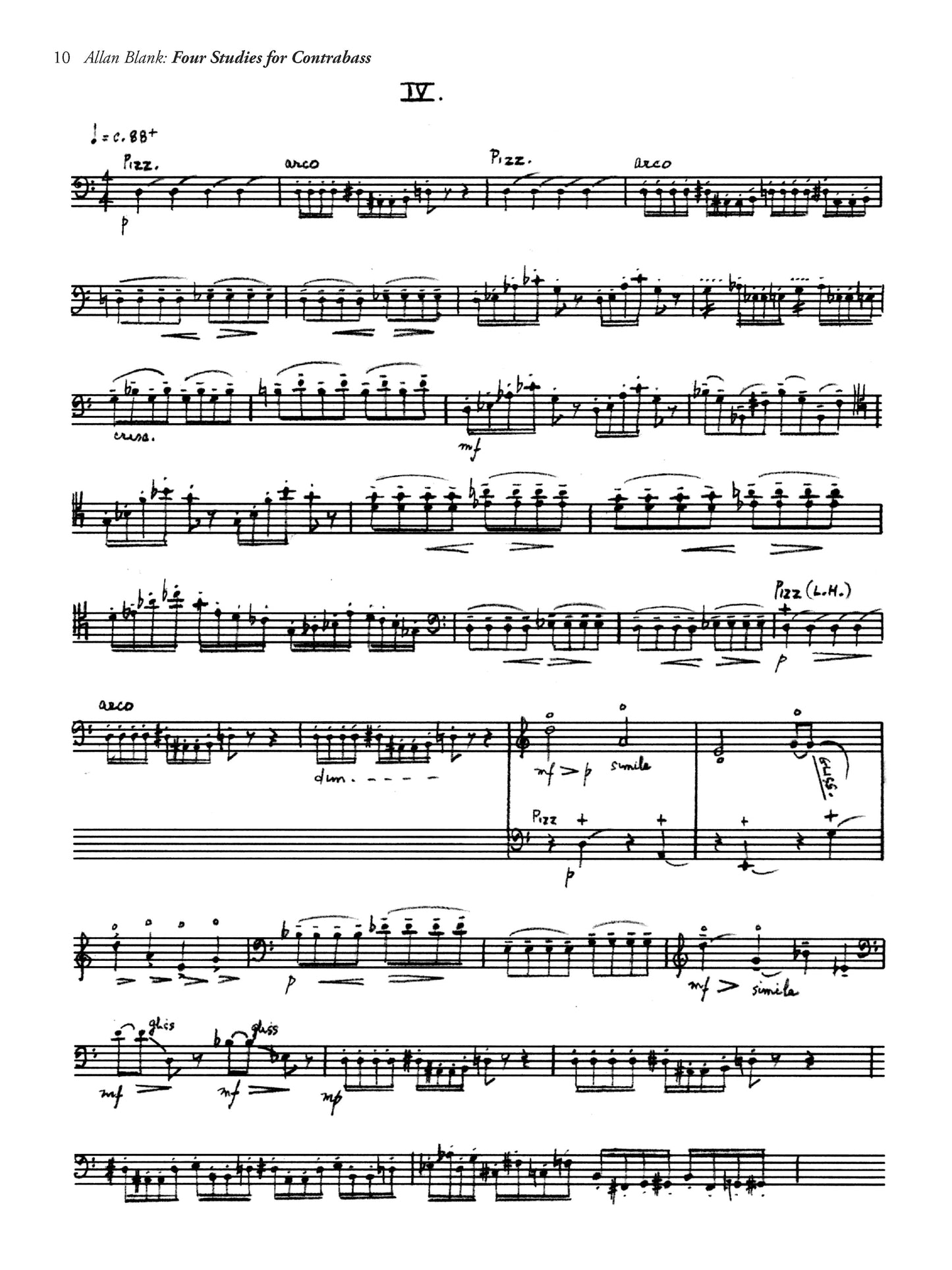 FOUR STUDIES FOR CONTRABASS