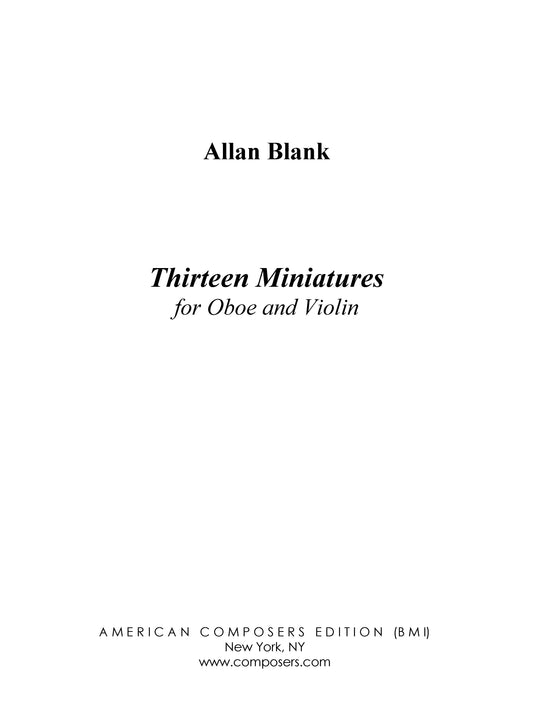 THIRTEEN MINIATURES FOR OBOE AND VIOLIN