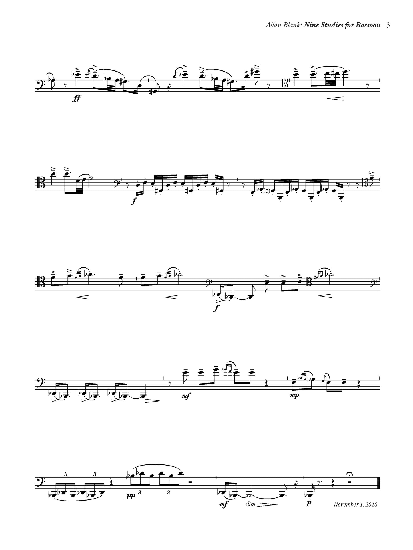 Nine Studies for Bassoon