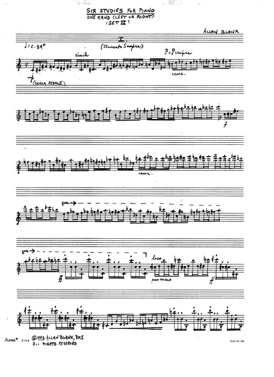 SIX STUDIES FOR PIANO-SET 2