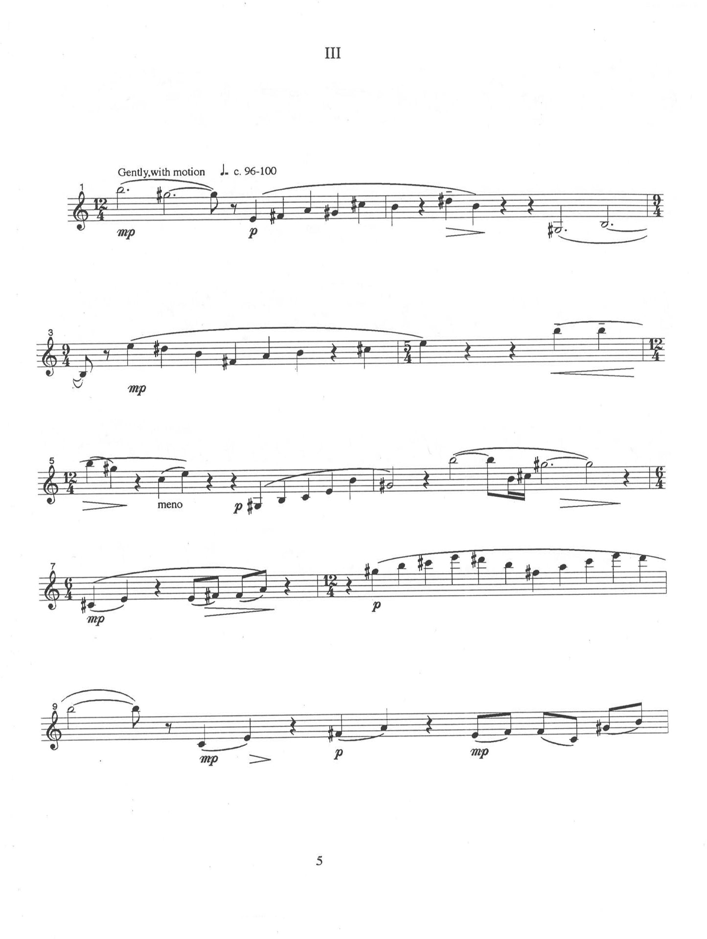 FIVE PIECES FOR CLARINET IN A