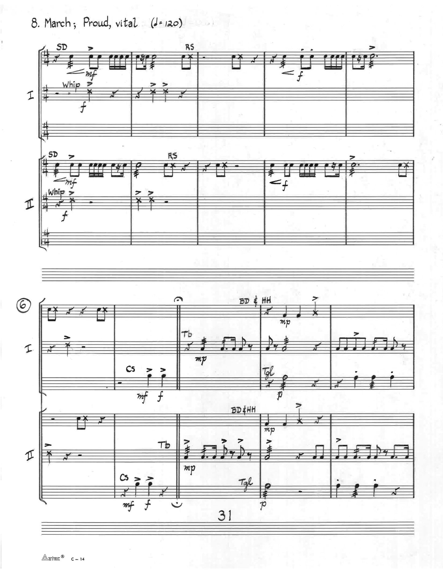 SUITE FOR PERCUSSION: EIGHT CANONS FOR SIX PLAYERS