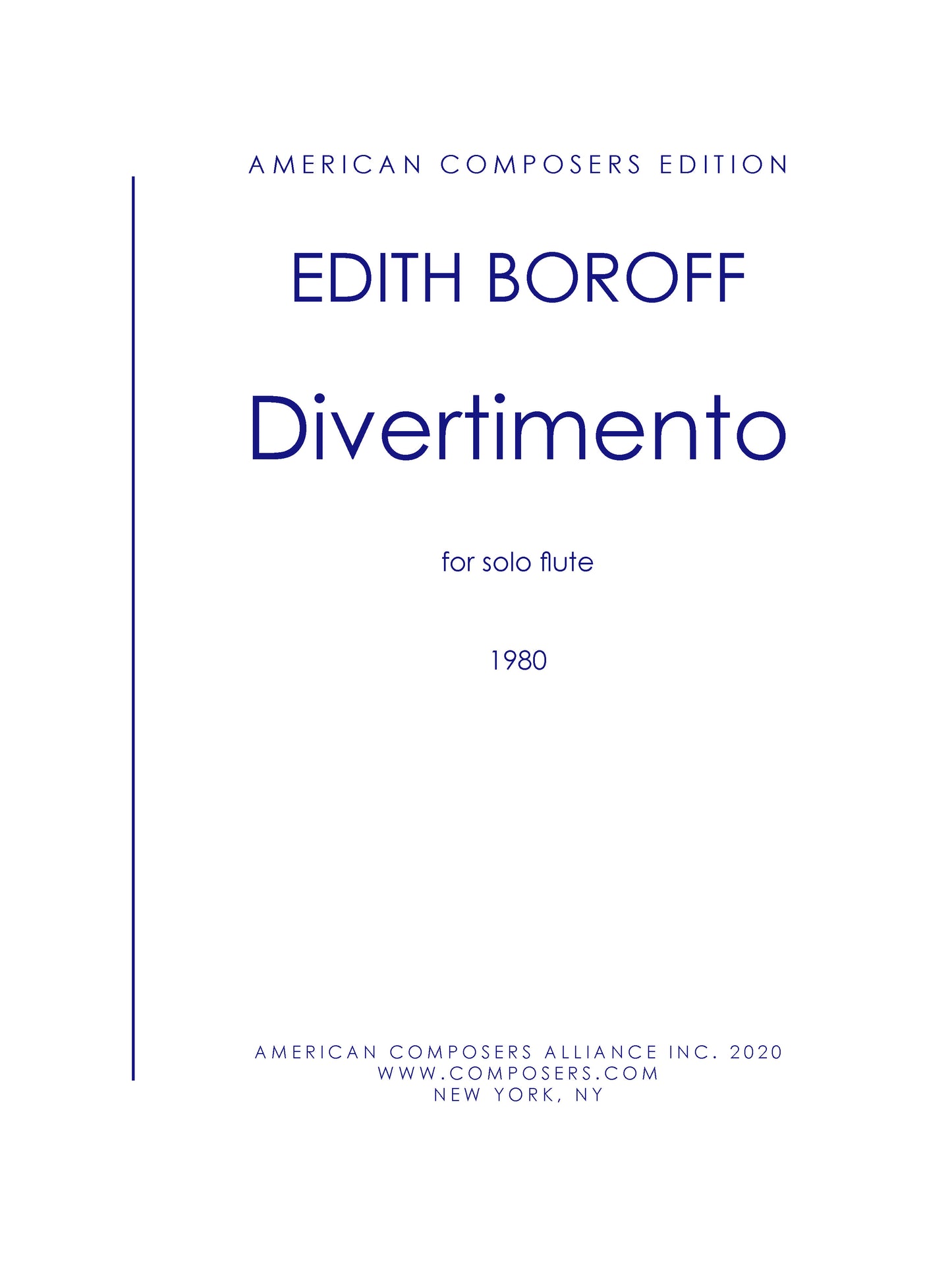 DIVERTIMENTO FOR SOLO FLUTE