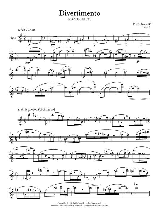 DIVERTIMENTO FOR SOLO FLUTE