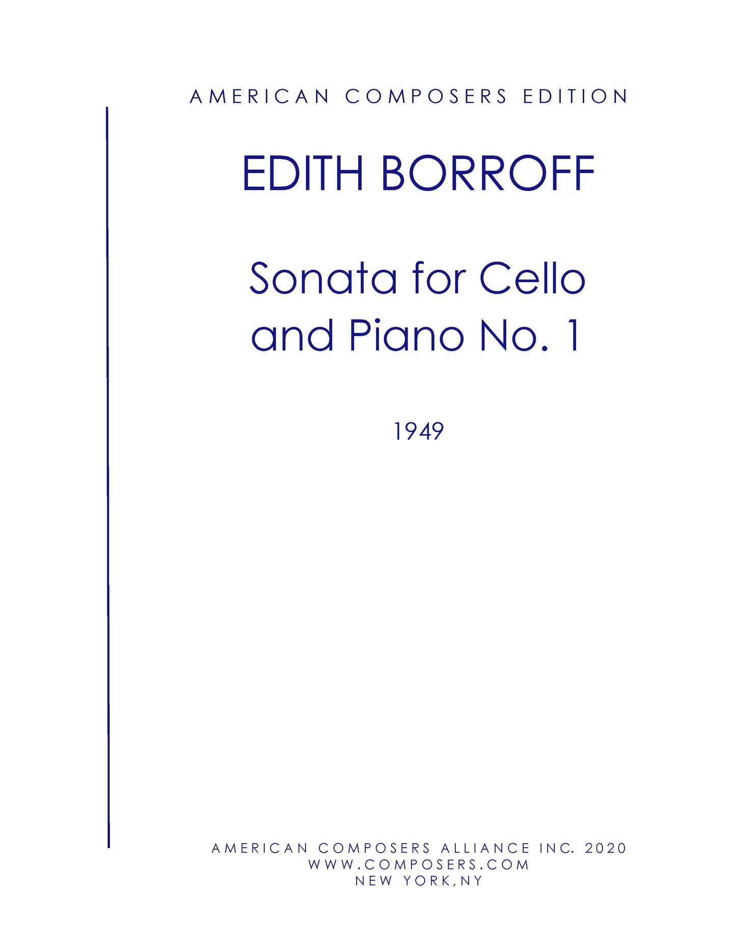 SONATA FOR CELLO AND PIANO