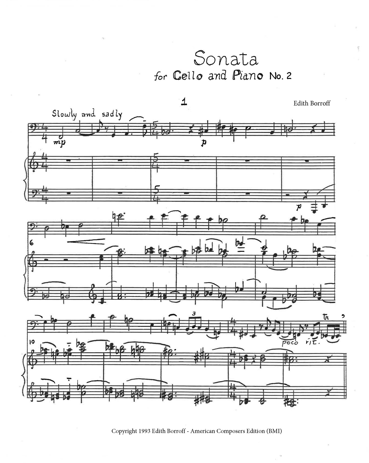 SONATA FOR CELLO AND PIANO, NO.2