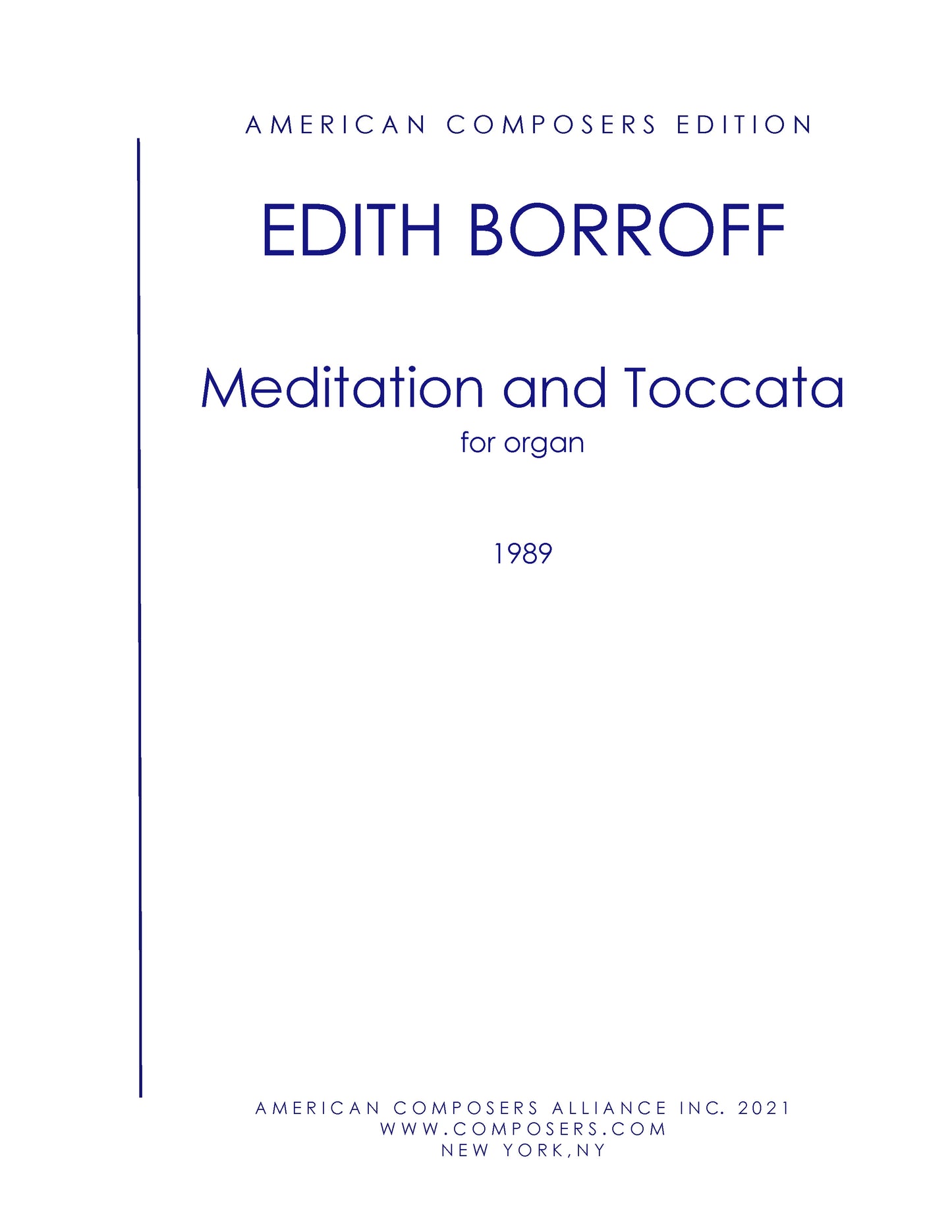 MEDITATION AND TOCCATA