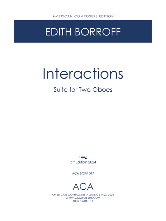 INTERACTIONS: SUITE FOR TWO OBOES