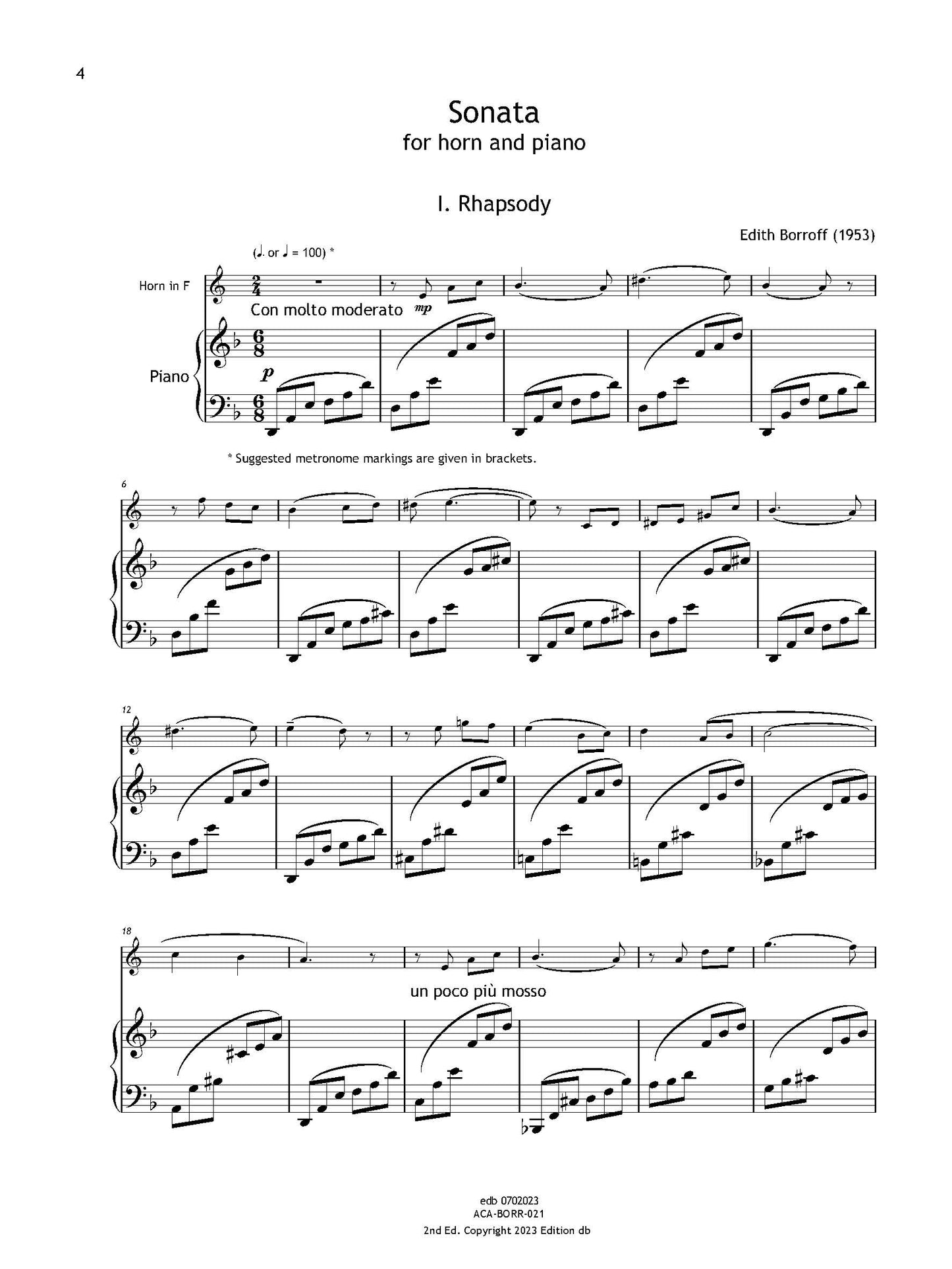 SONATA FOR HORN AND PIANO