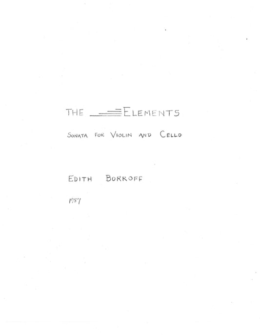 ELEMENTS: A SONATA FOR VIOLIN AND CELLO