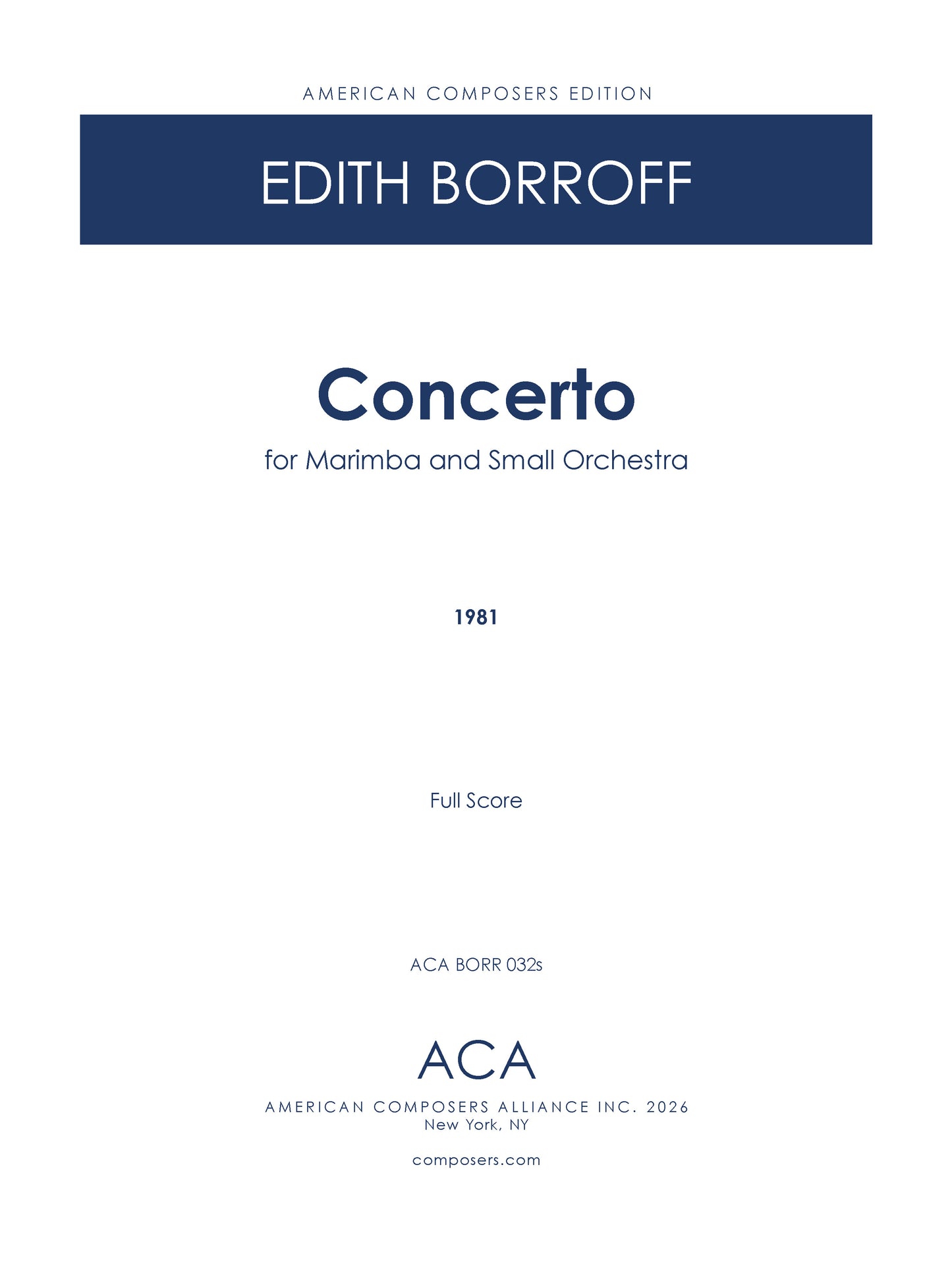 Concerto for Marimba and Small Orchestra