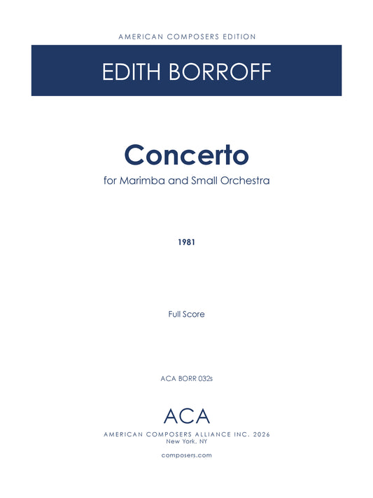 Concerto for Marimba and Small Orchestra