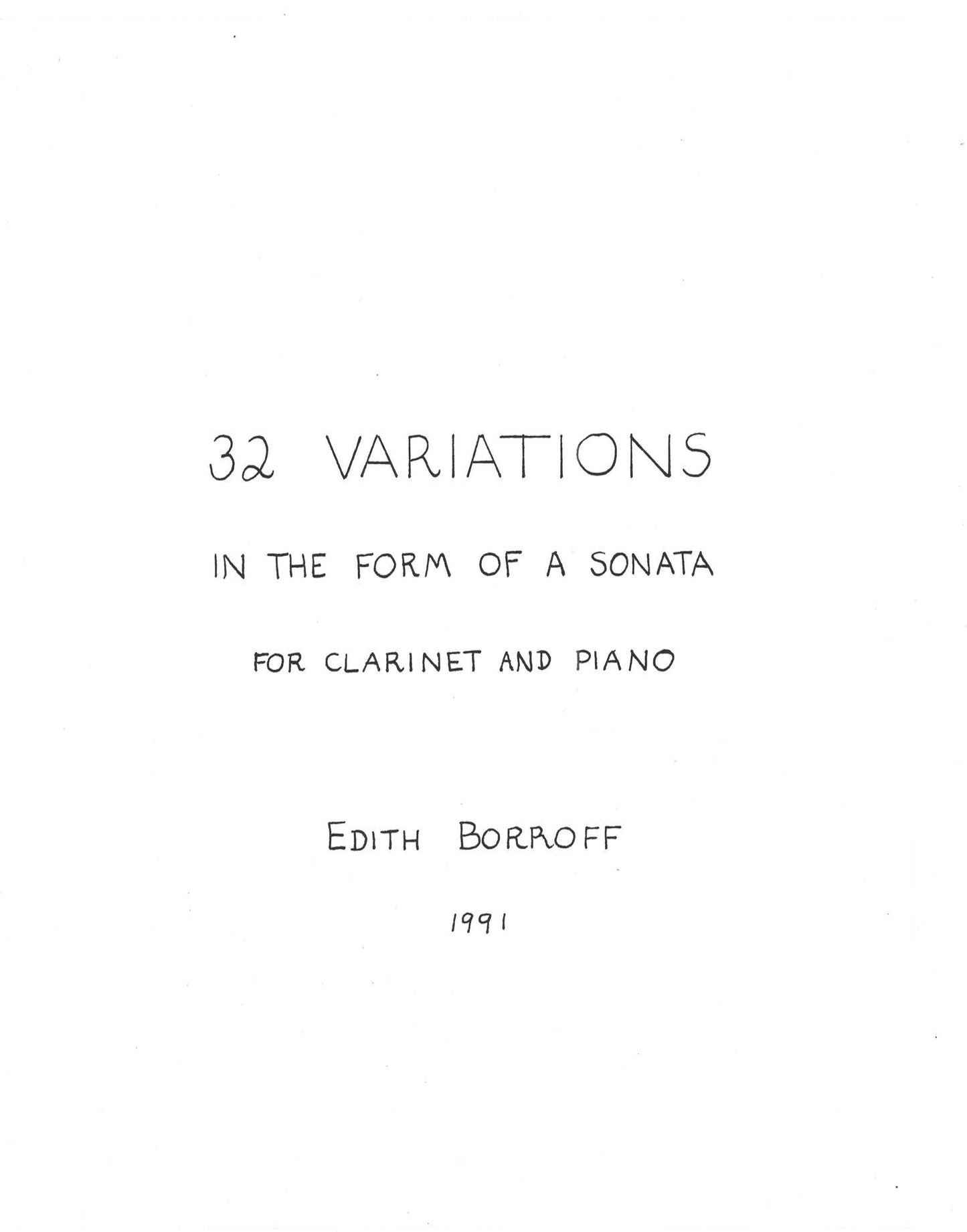 THIRTY-TWO VARIATIONS IN THE FORM OF A SONATA