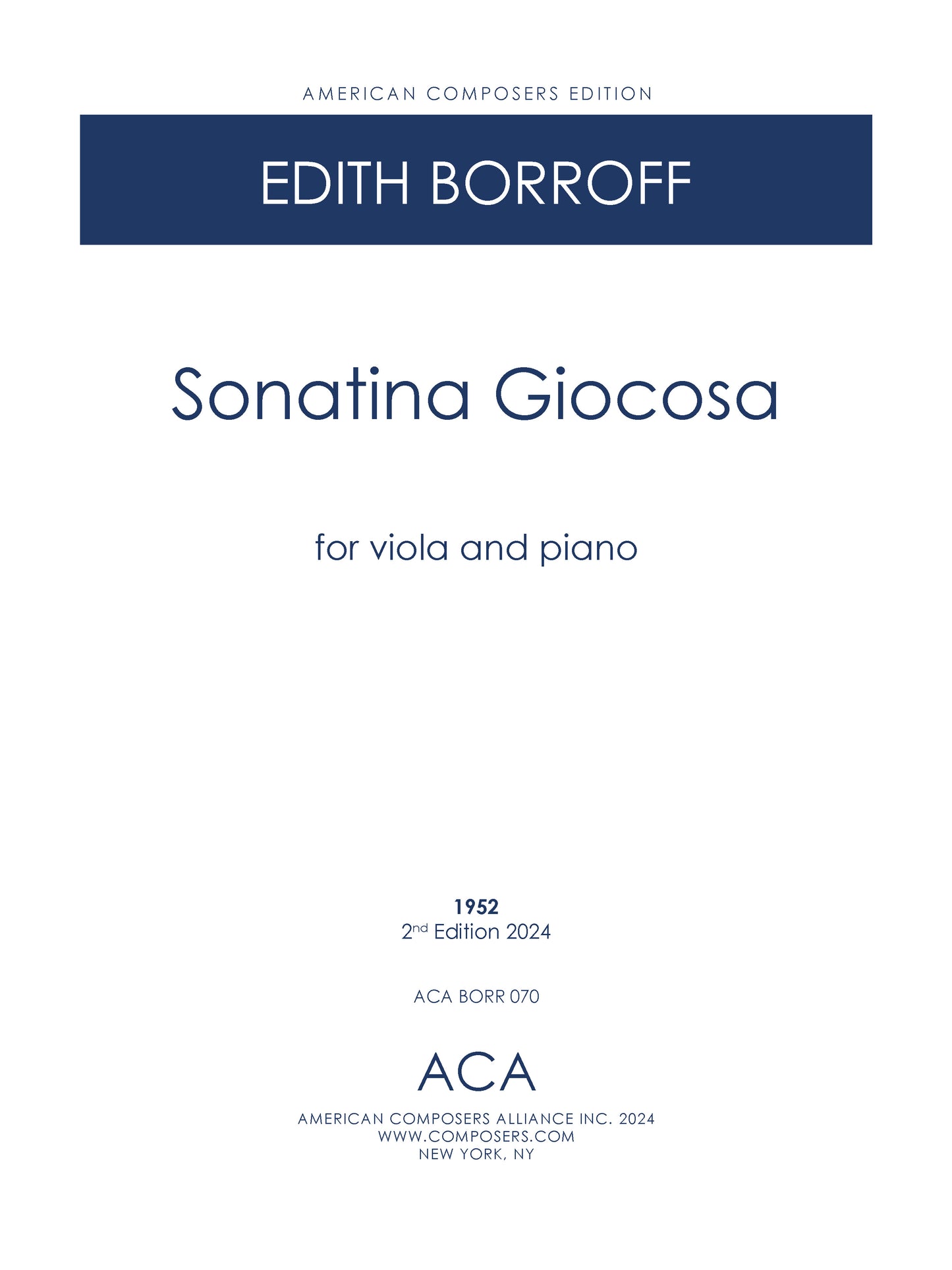 SONATINA GIOCOSA viola and piano