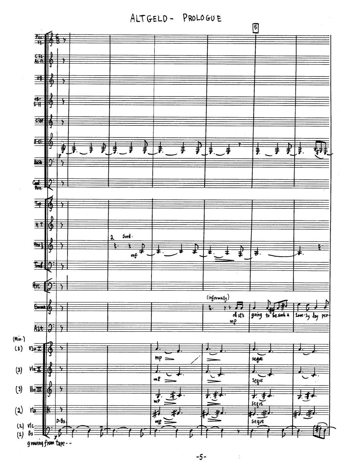 ALTGELD: An Opera in a Prologue and Three Acts