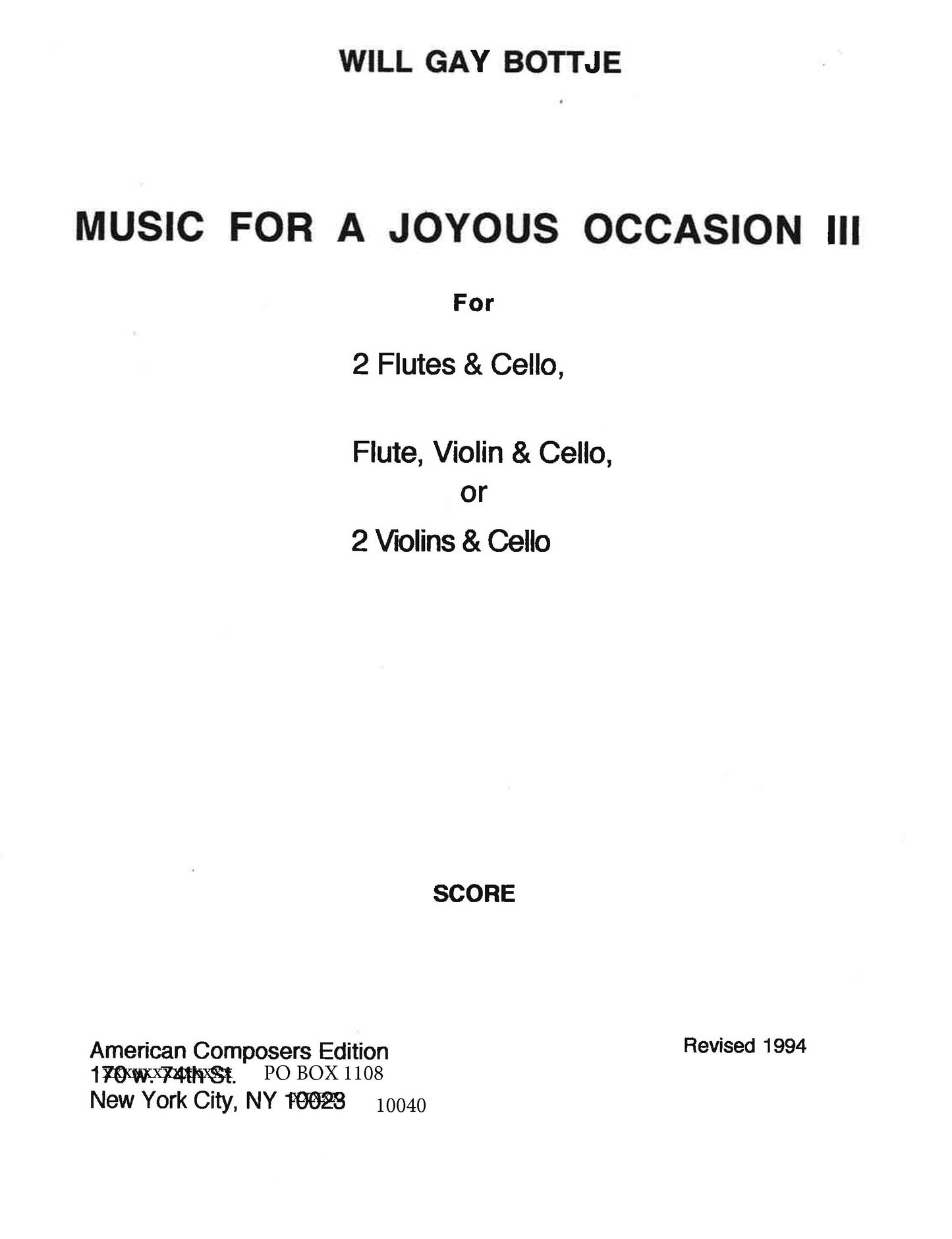 Music for A Joyous Occasion 3