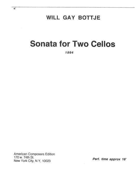 Sonata for Two Cellos