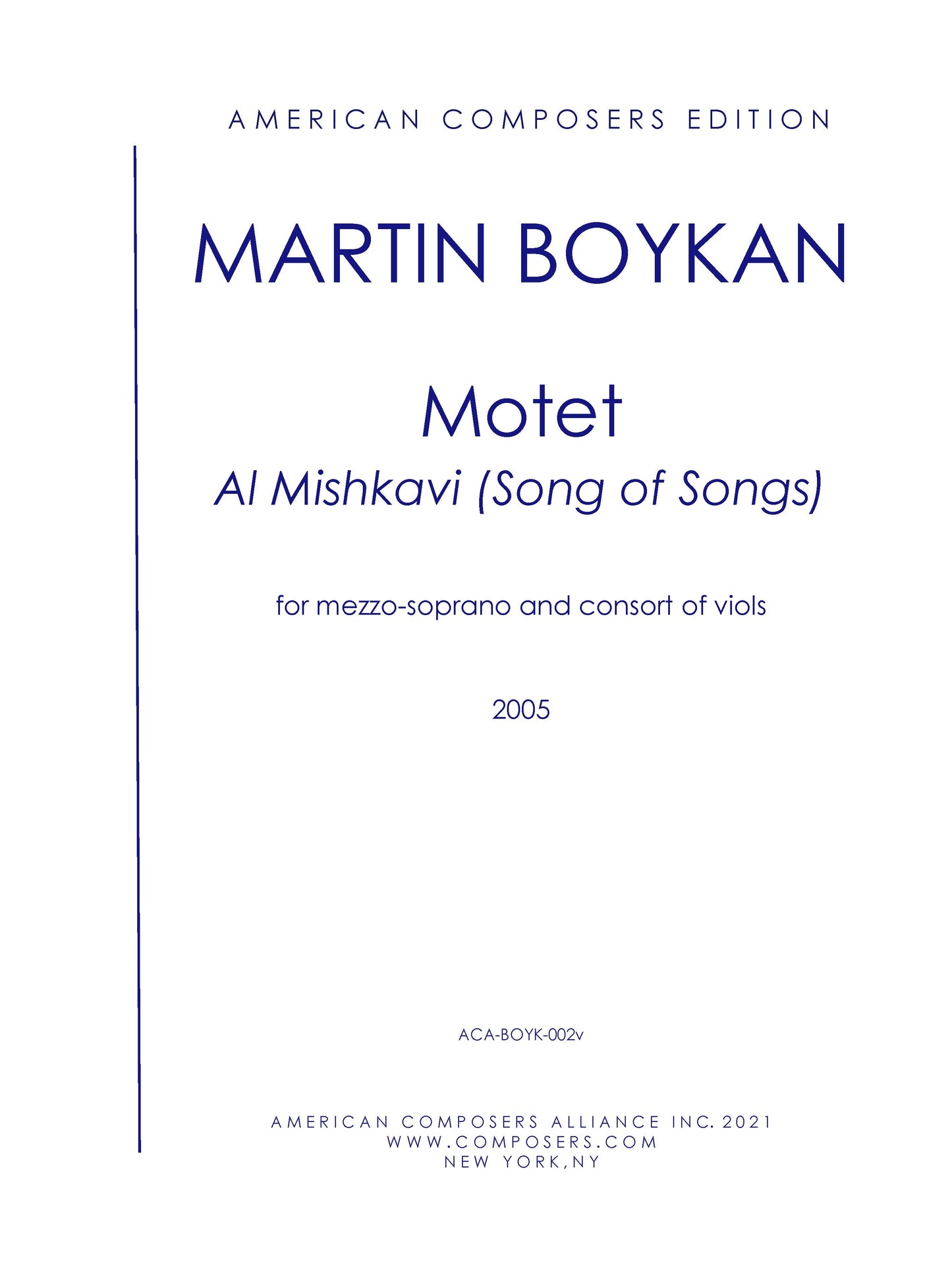 Motet (For Mezzo-Soprano And Consort Of Viols)