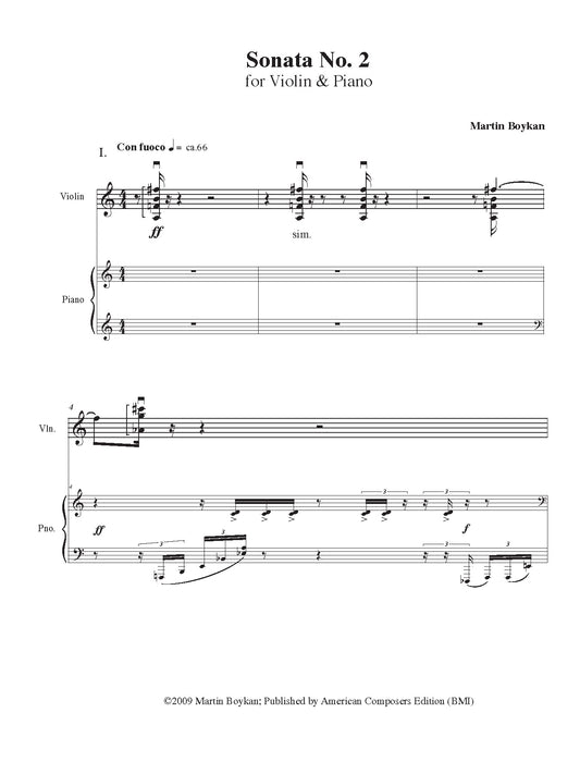 Sonata No. 2 For Violin And Piano