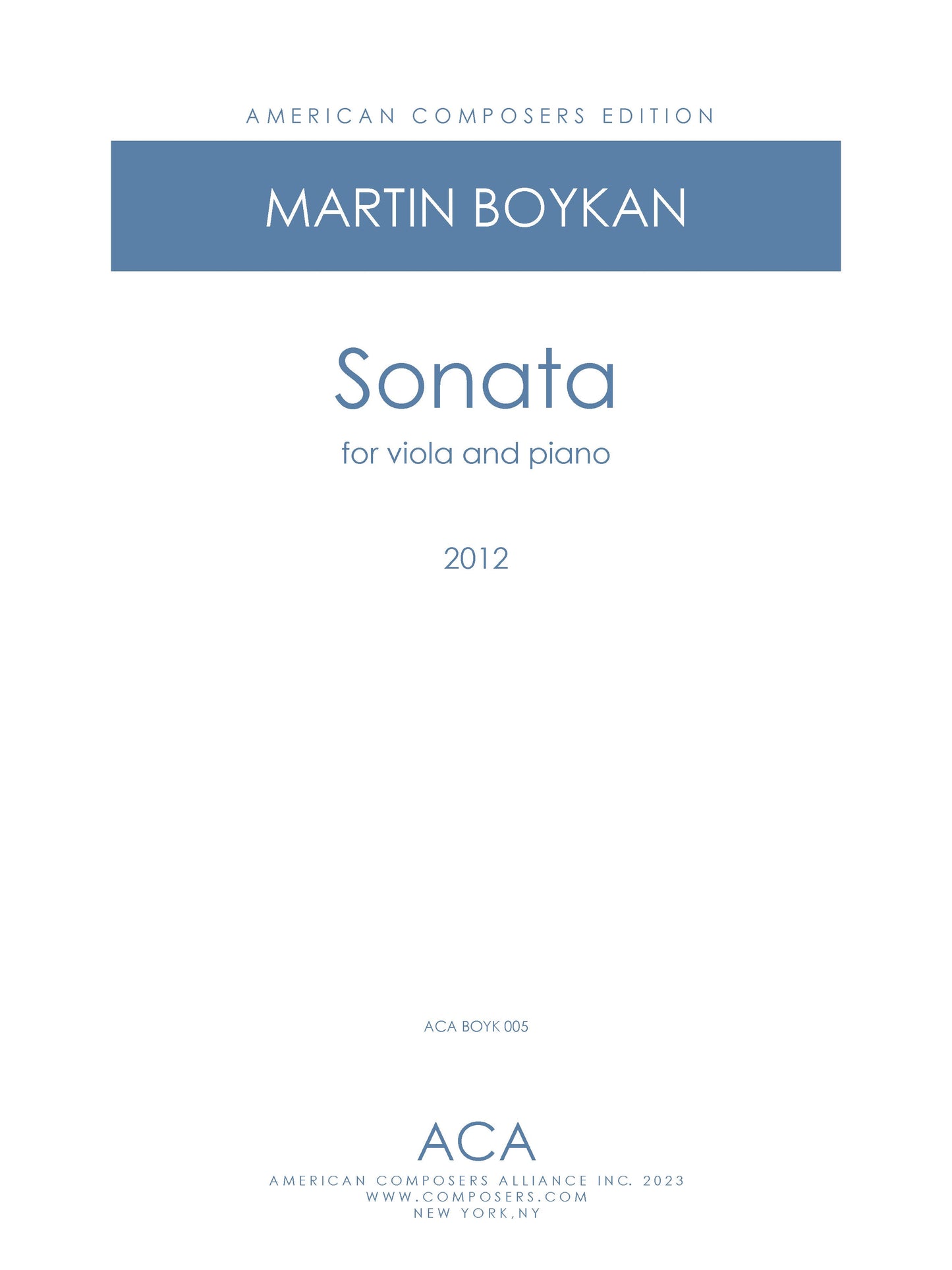 Sonata For Viola And Piano