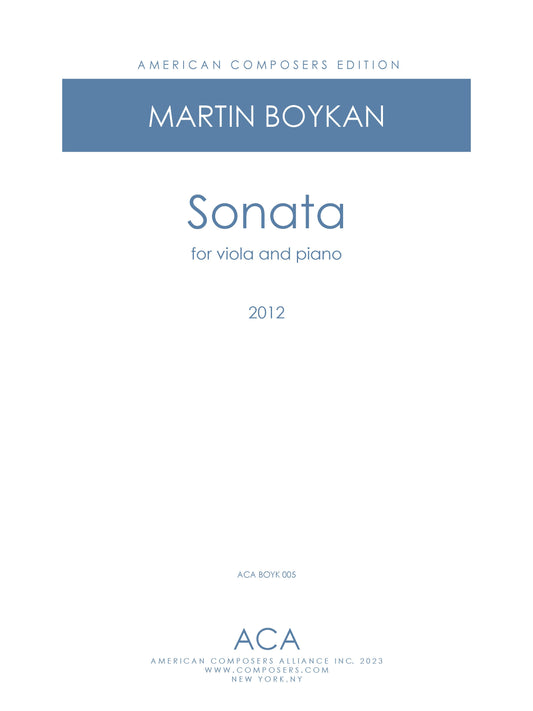 Sonata For Viola And Piano