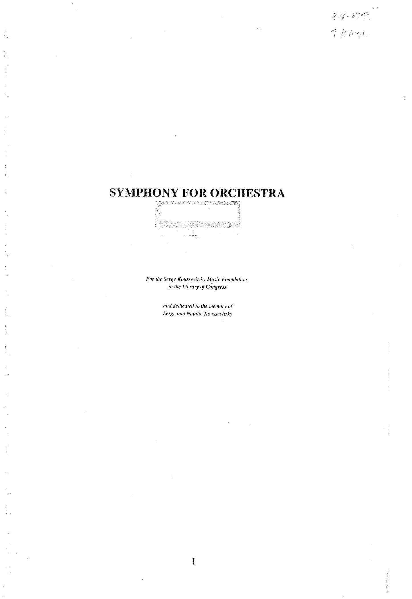 Symphony for Orchestra