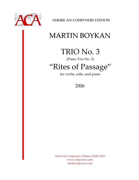 Piano Trio No. 3 "Rites of Passage"