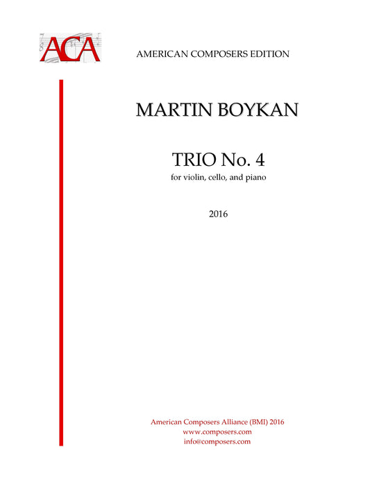 Piano Trio No. 4 For Violin, Cello, Piano