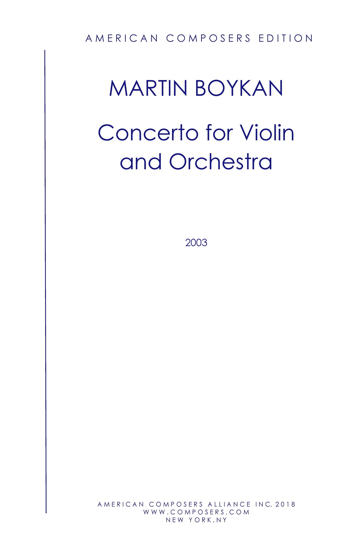 Concerto For Violin And Orchestra