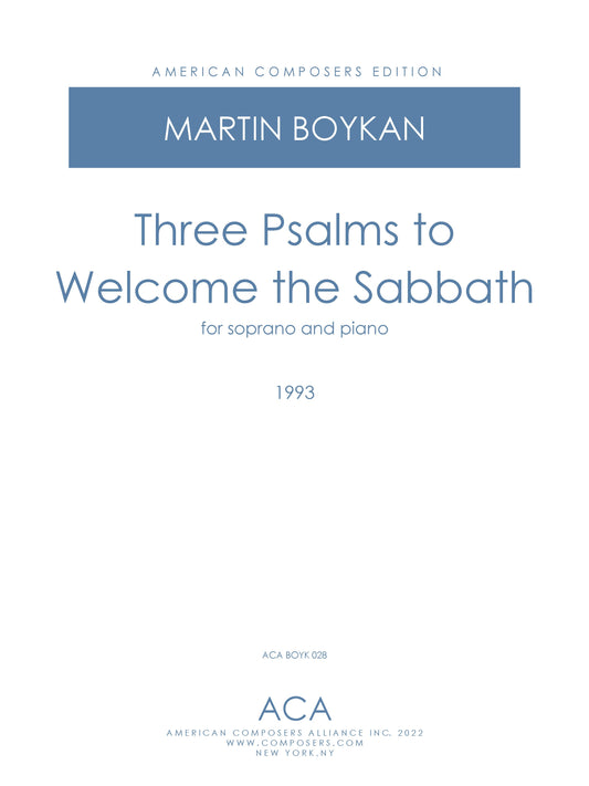 Three Psalms To Welcome The Sabbath