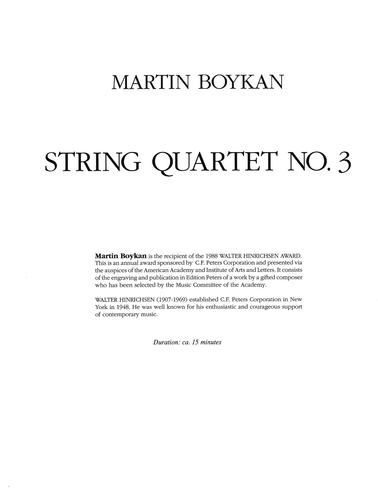 String Quartet No. 3