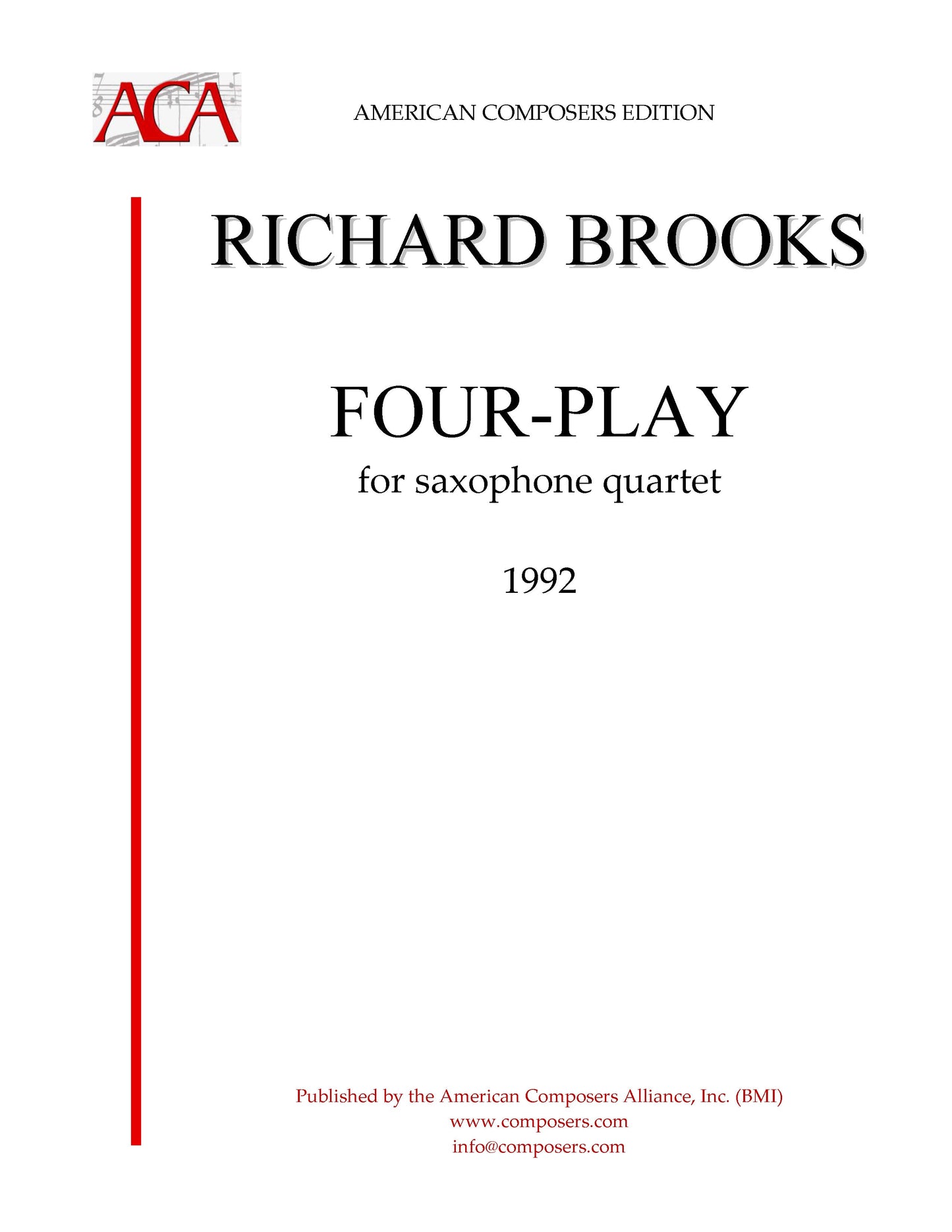 Four Play (For Saxophone Quartet)