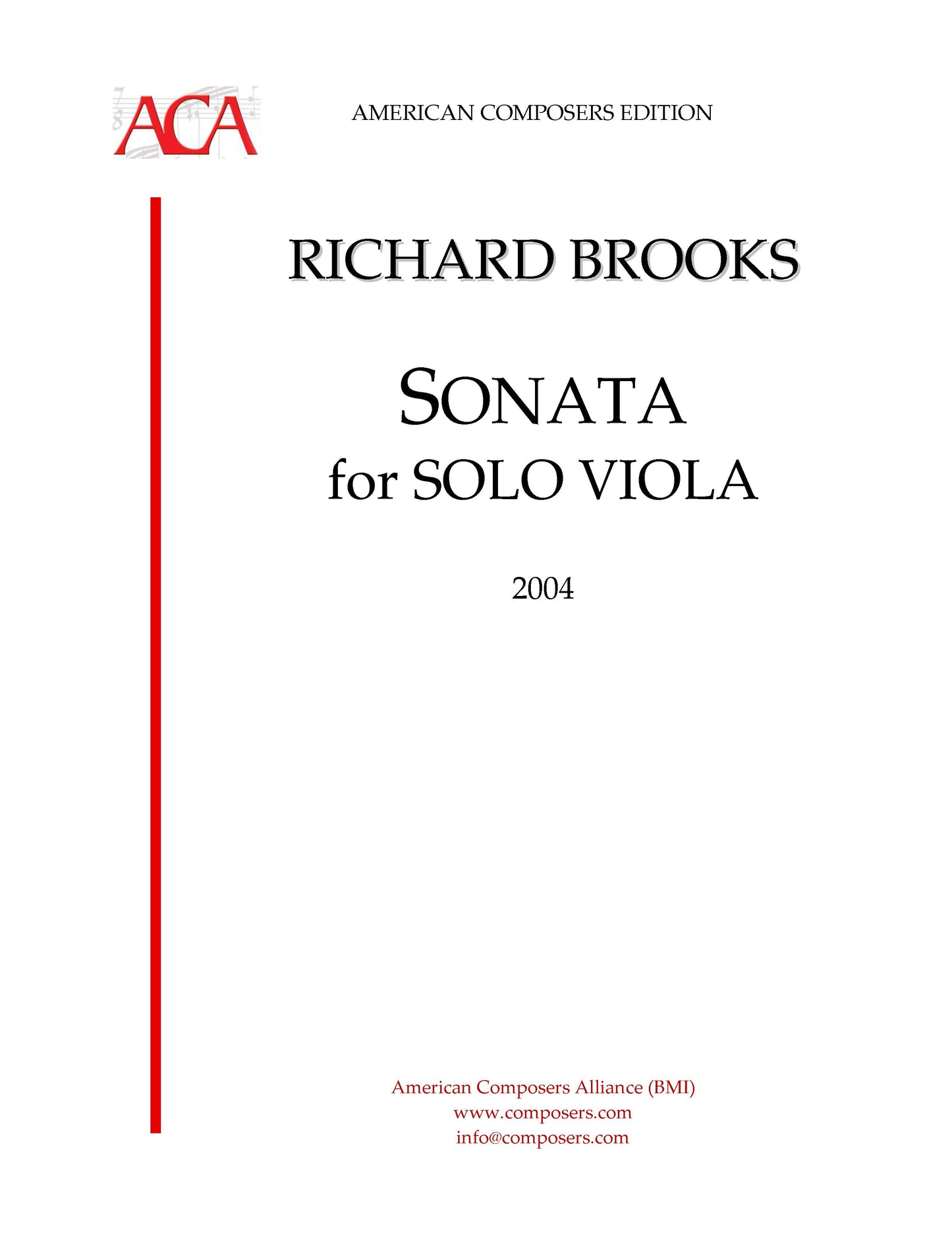 Sonata For Solo Viola